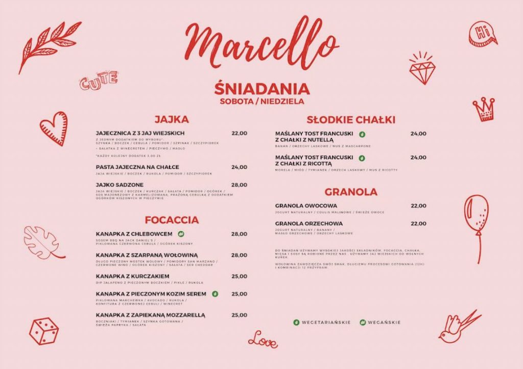 Marcello Warszawa menu