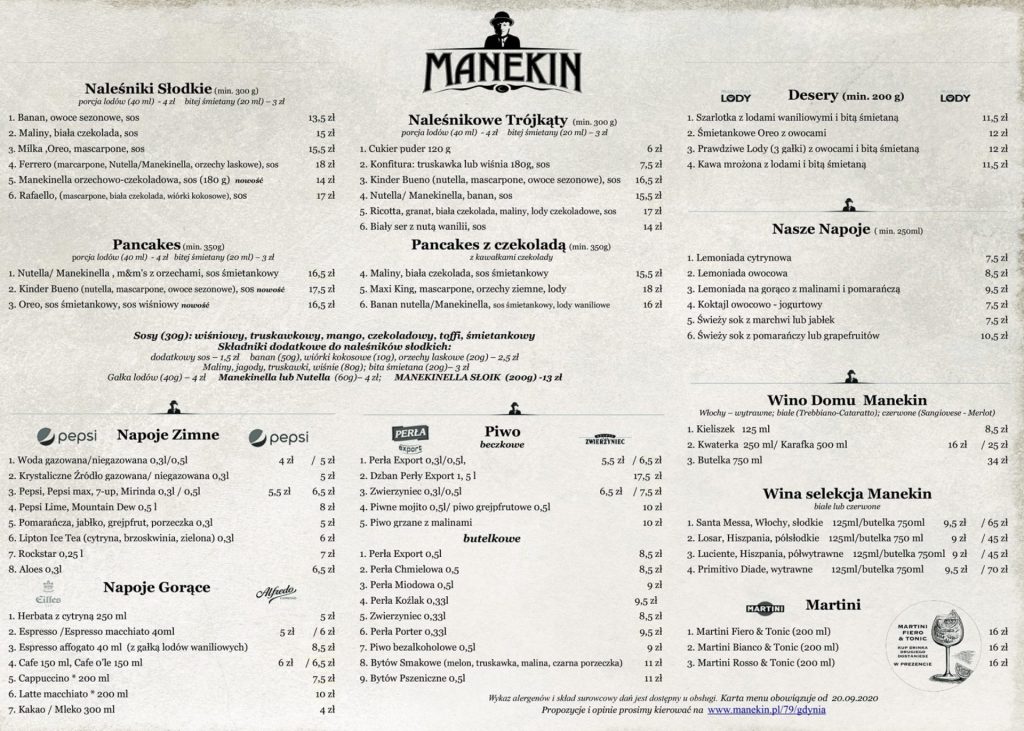 Manekin menu